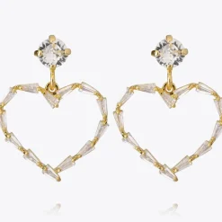 Caroline Svedbom Baguette Heart Earring/Crystal- Örhängen