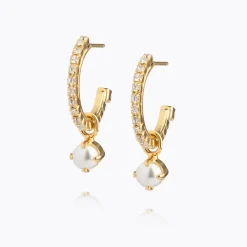 Caroline Svedbom Bella Loop Earrings/Pearl + Crystal- Örhängen