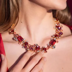 Caroline Svedbom Noora Necklace/Mulberry Red Combo- Halsband
