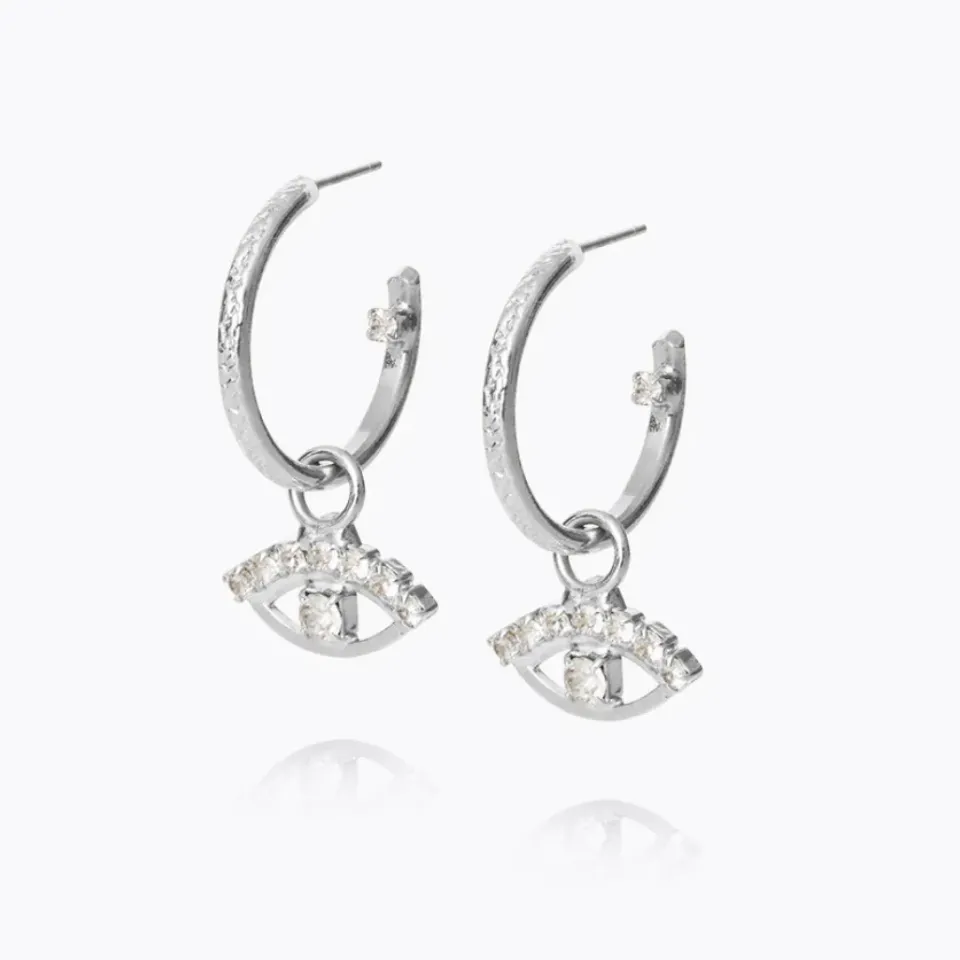 Caroline Svedbom Petite Greek Eye Loop Earrings/Crystal- Örhängen