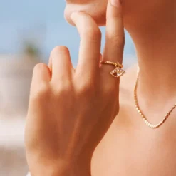 Caroline Svedbom Petite Greek Eye Ring/Crystal- Ringar